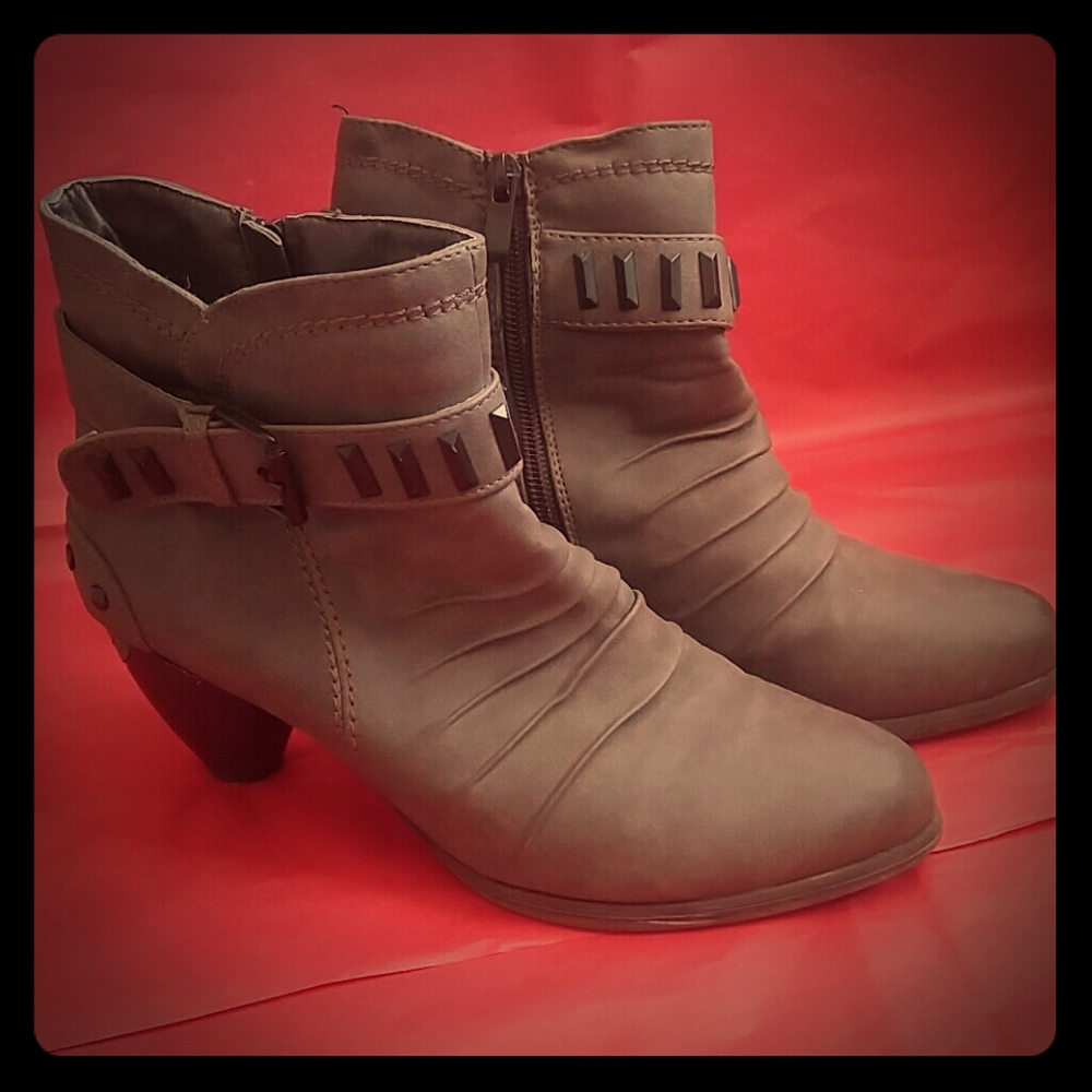 Gray ankle boots
